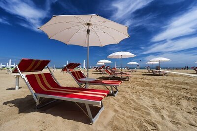 Strand von Rimini, Italien